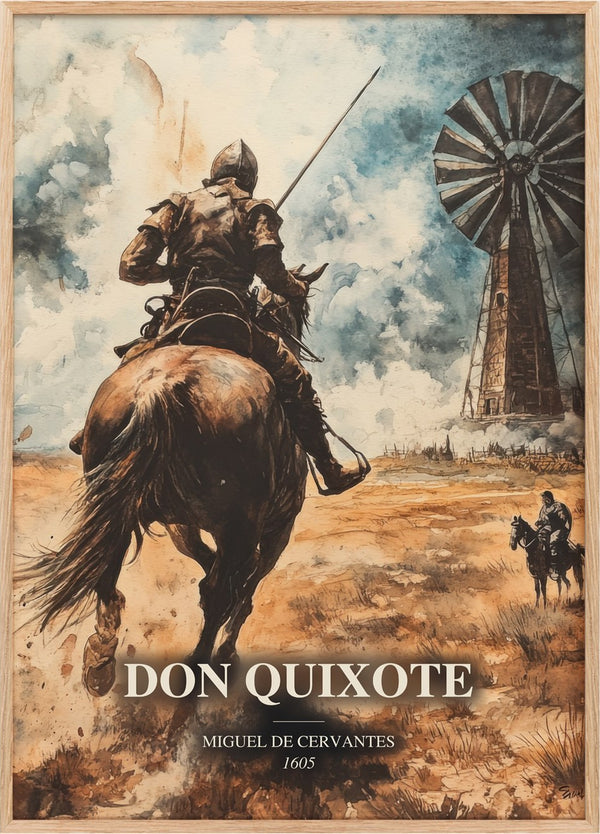 Don Quixote Book Watercolour Illustration by Miguel De Cervantes