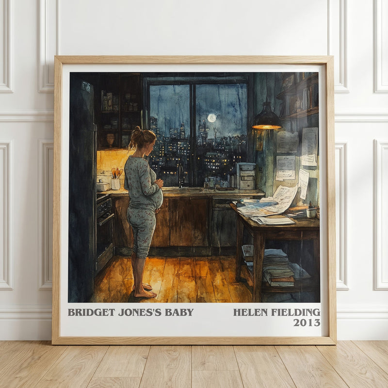 Bridget Jones's baby literary print in frame leaning in hallway – romance wall art