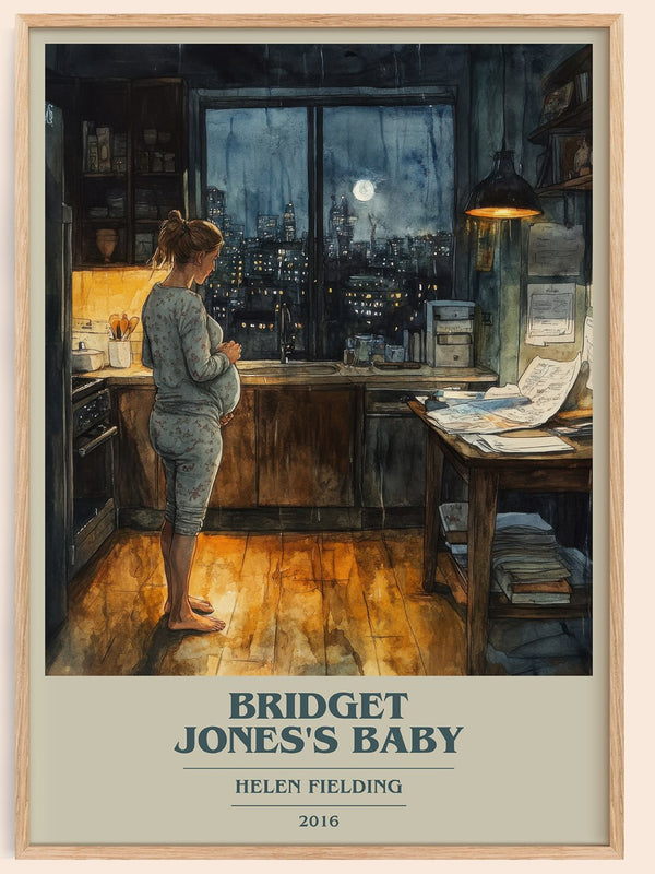 Bridget Jones's baby Book Cover Poster by Helen Fielding – framed poster