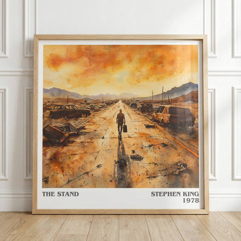 The Stand literary print in frame leaning in hallway – horror wall art