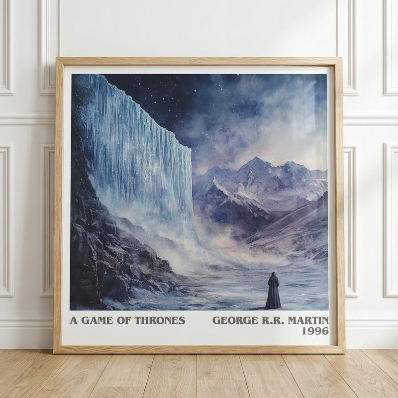 A Game Of Thrones literary print in frame leaning in hallway – fantasy wall art