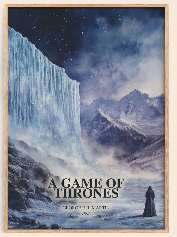 A Game Of Thrones watercolour book poster by George R.R. Martin – framed literary art print