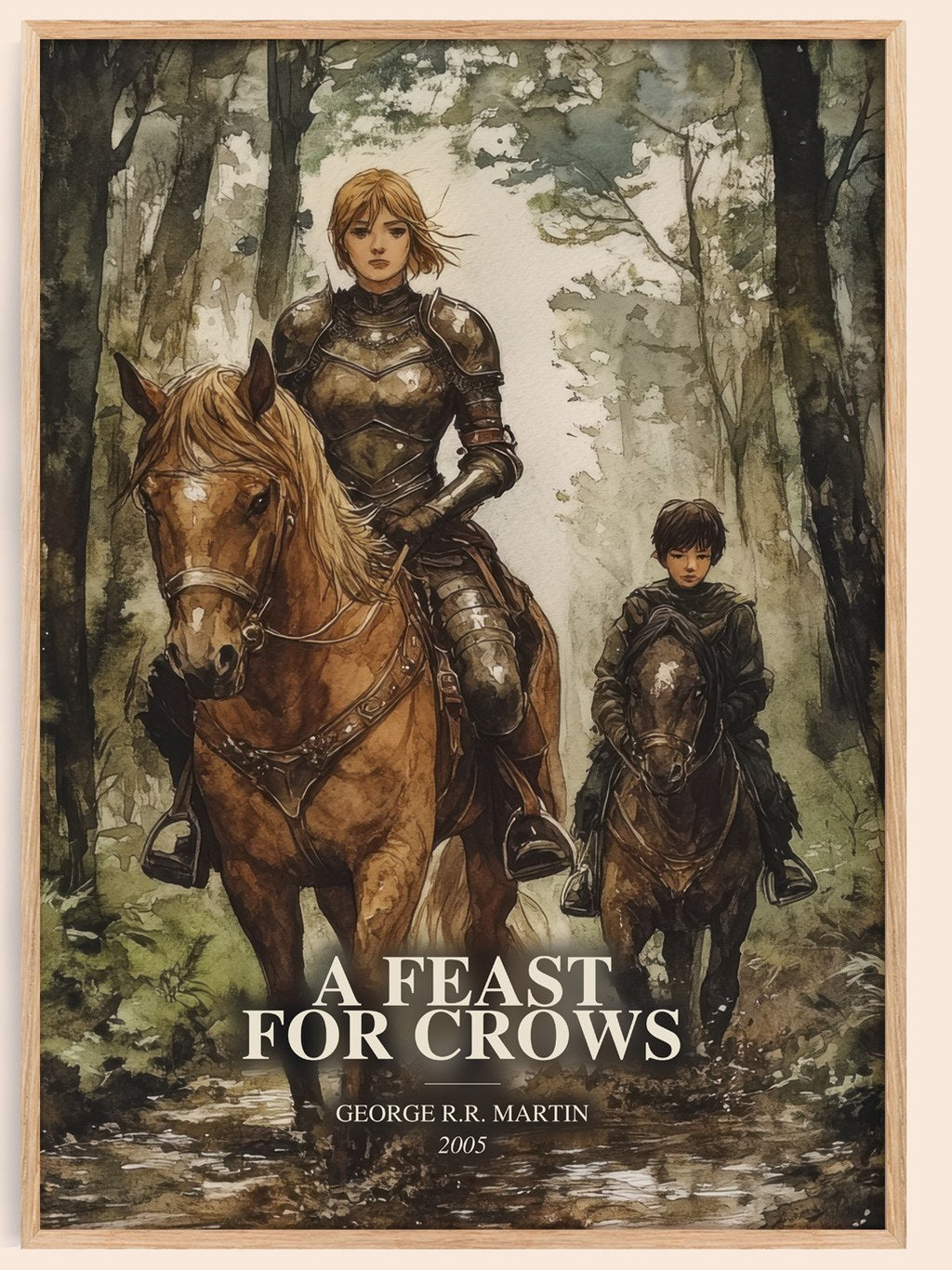 A Feast For Crows watercolour book poster by George R.R. Martin – framed literary art print