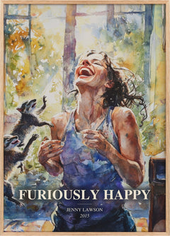 Furiously Happy Book Watercolour Illustration by Jenny Lawson