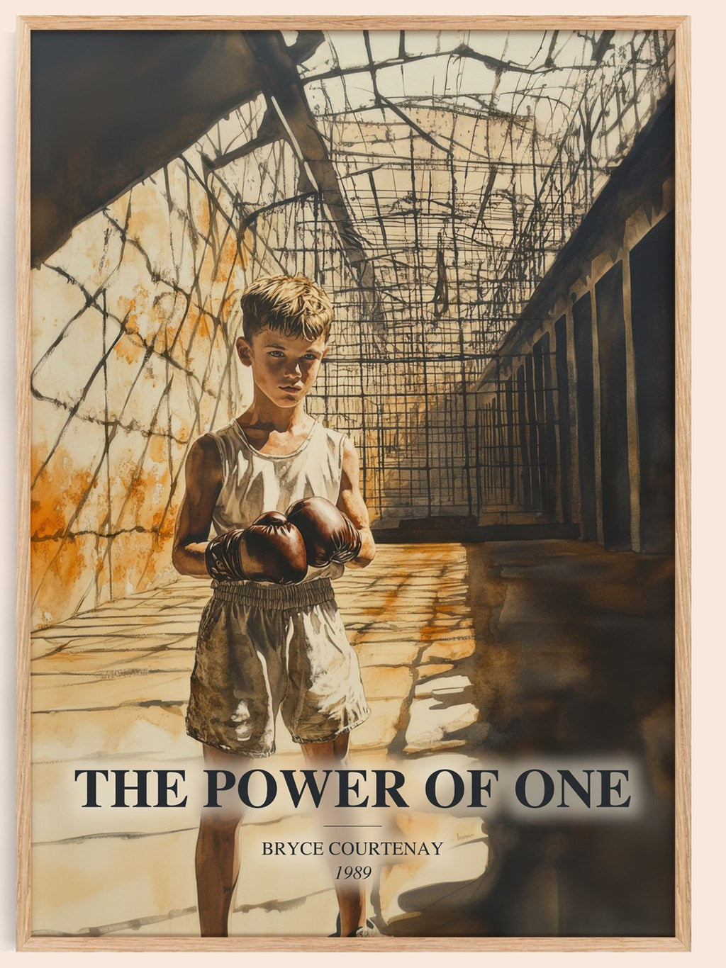 The Power Of One watercolour book poster by Bryce Courtenay – framed literary art print