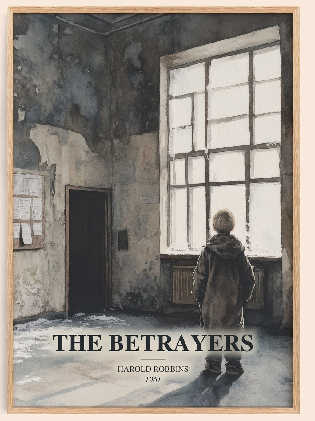 The Betrayers watercolour book poster by Harold Robbins – framed literary art print
