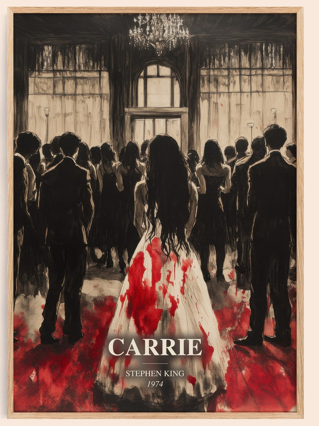 Carrie watercolour book poster by Stephen King – framed literary art print