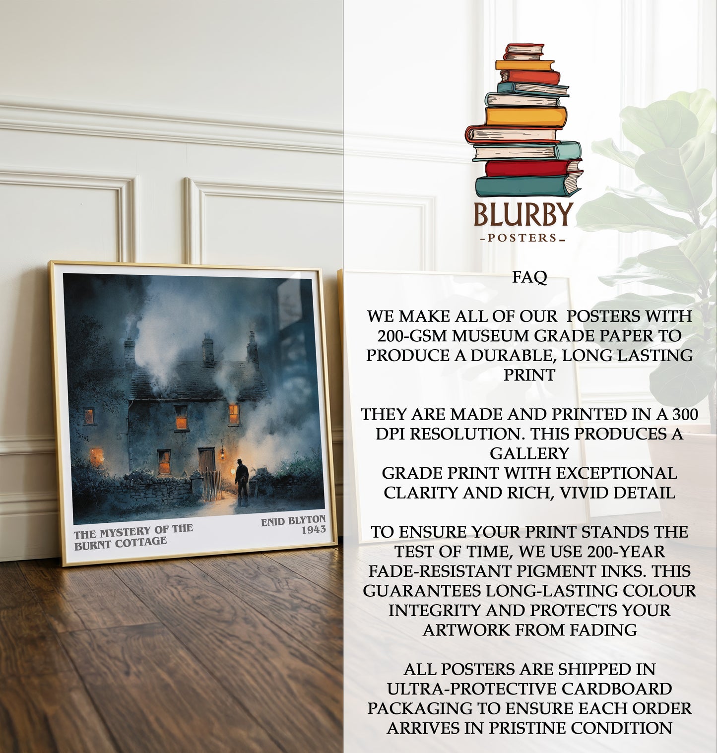 The Mystery of the Burnt Cottage Literary Art Print by Enid Blyton