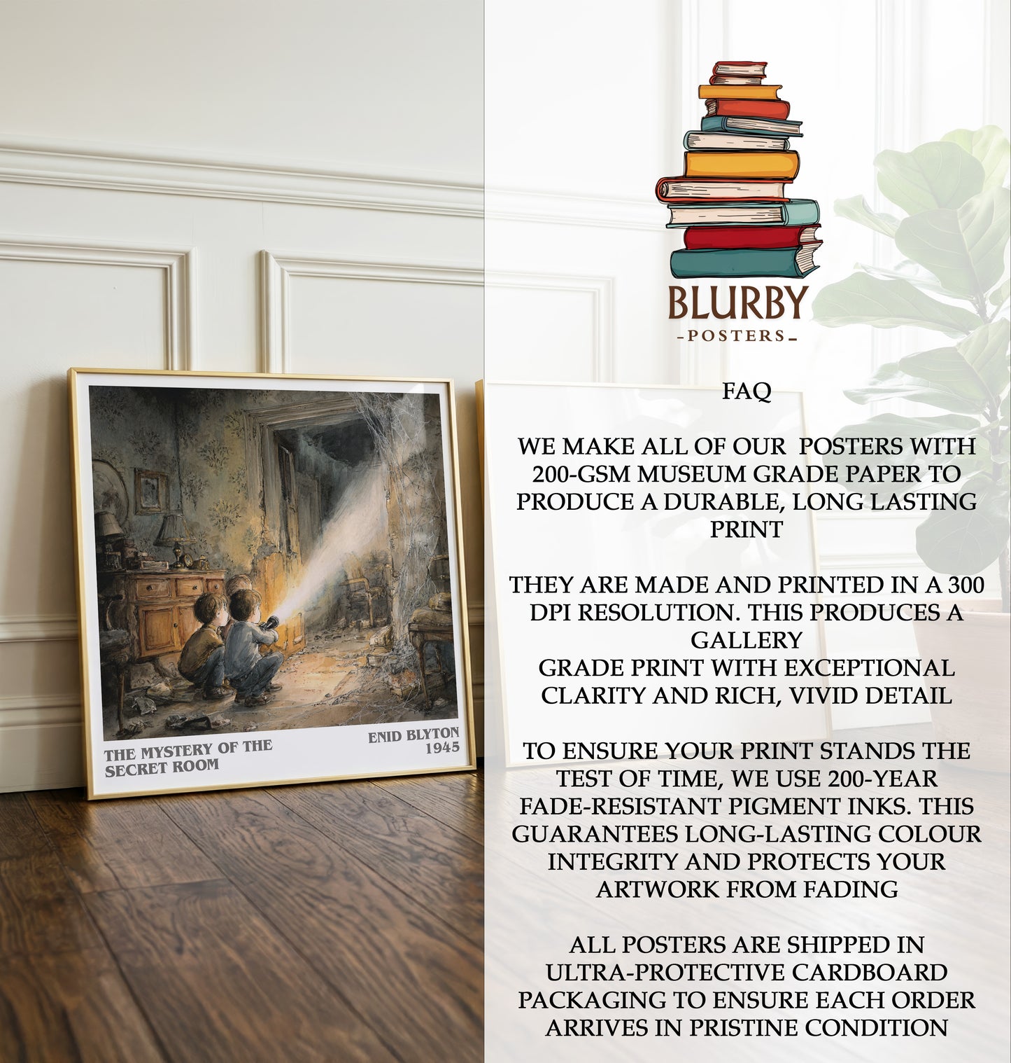The mystery of the secret room Literary Art Print by Enid Blyton