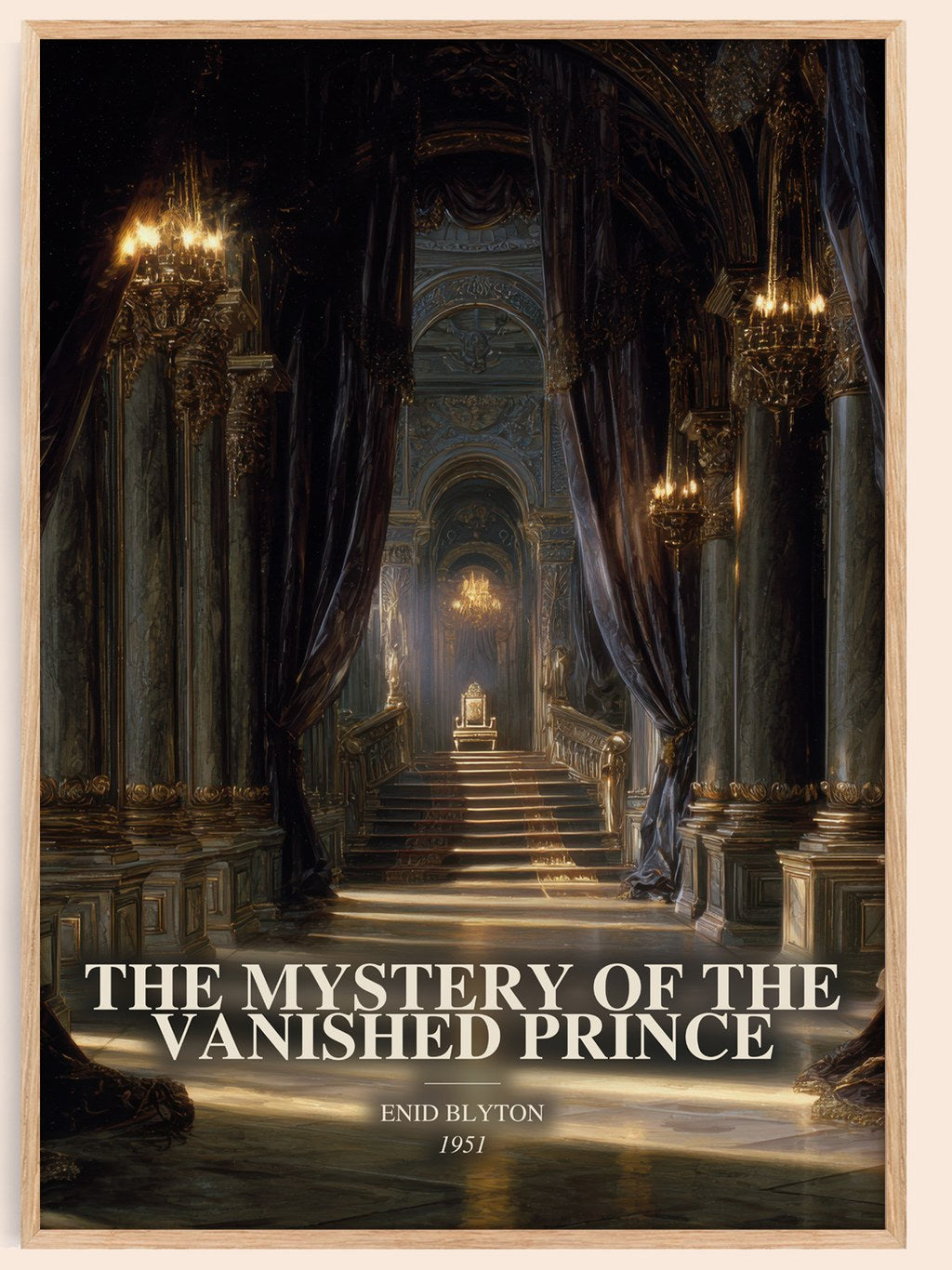 The Mystery Of The Vanished Prince watercolour book poster by Enid Blyton – framed literary art print