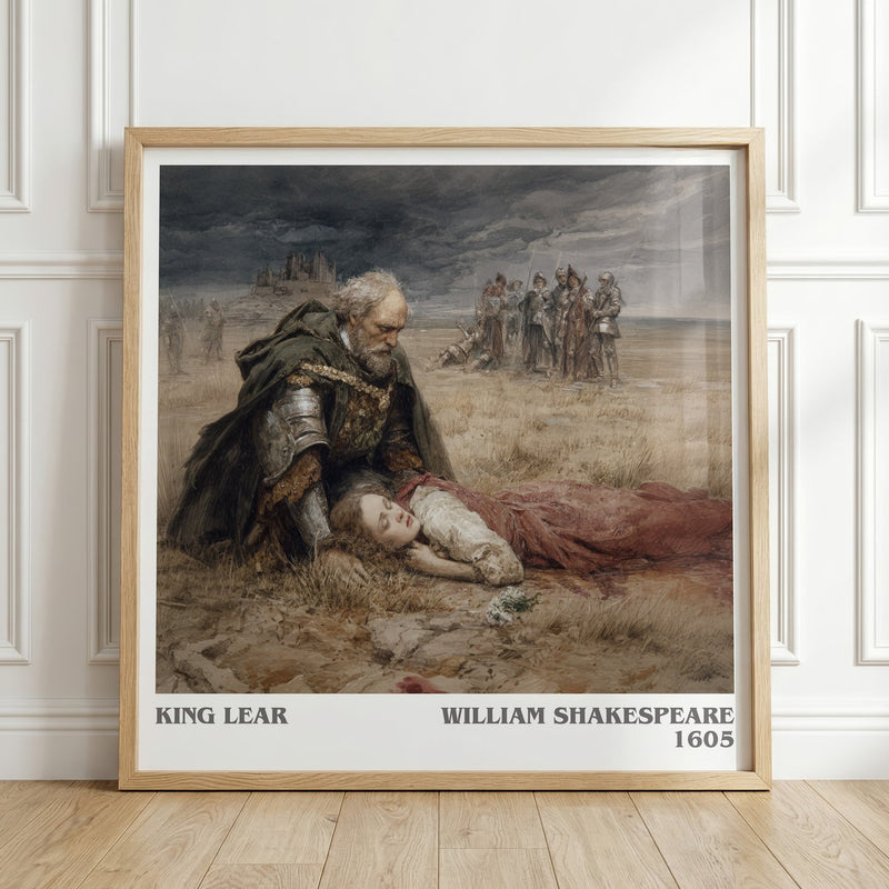 King Lear literary print in frame leaning in hallway – classic literature wall art