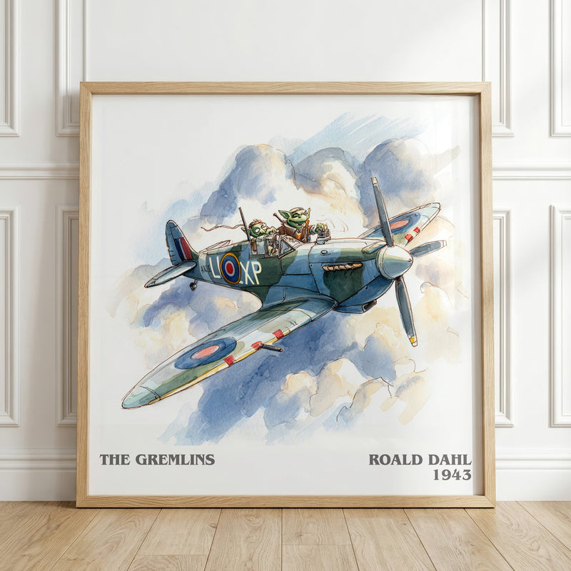 The Gremlins literary print in frame leaning in hallway – childrens wall art