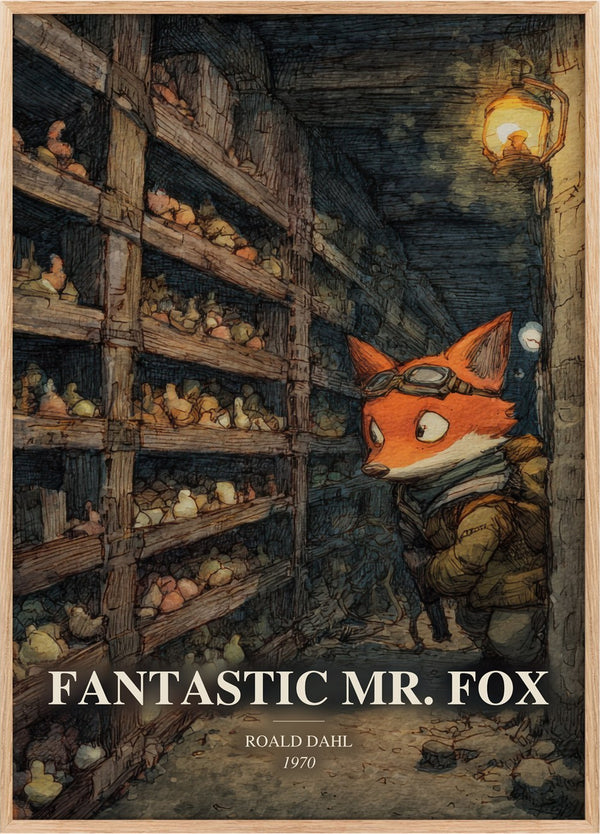 Fantastic Mr. Fox Book Watercolour Illustration by Roald Dahl