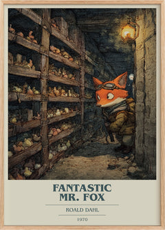 Fantastic Mr. Fox Book Cover Poster by Roald Dahl
