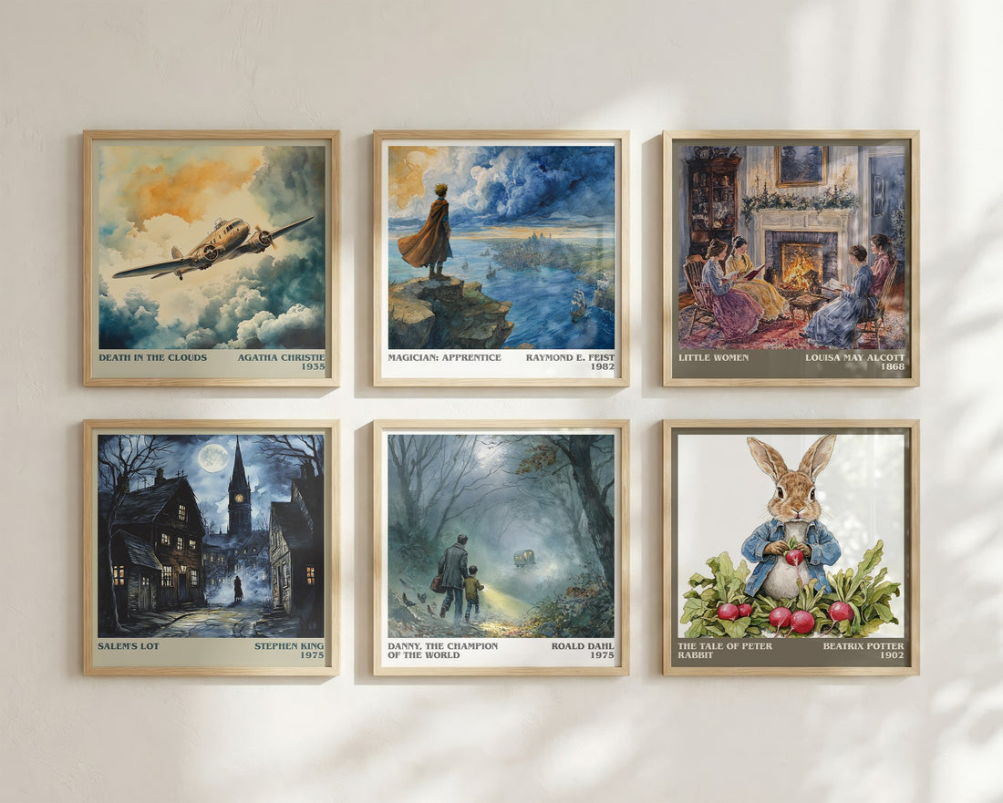Danny, The Champion Of The World Literary Art Print by Roald Dahl – square print in a six-frame gallery wall