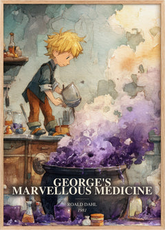 George's Marvellous Medicine Book Watercolour Illustration by R. Dahl