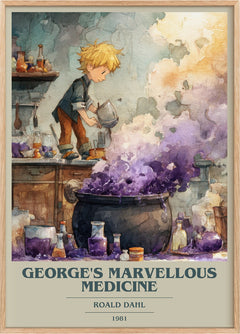 George's Marvellous Medicine Book Cover Poster by Roald Dahl
