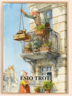 Esio Trot Book Watercolour Illustration by Roald Dahl