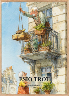Esio Trot Book Watercolour Illustration by Roald Dahl