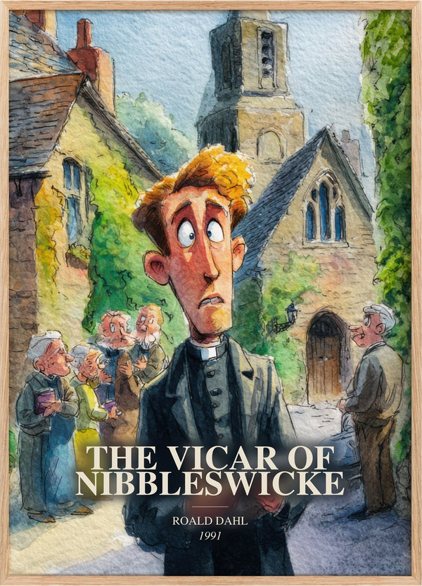 The Vicar Of Nibbleswicke Book Watercolour Illustration by Roald Dahl
