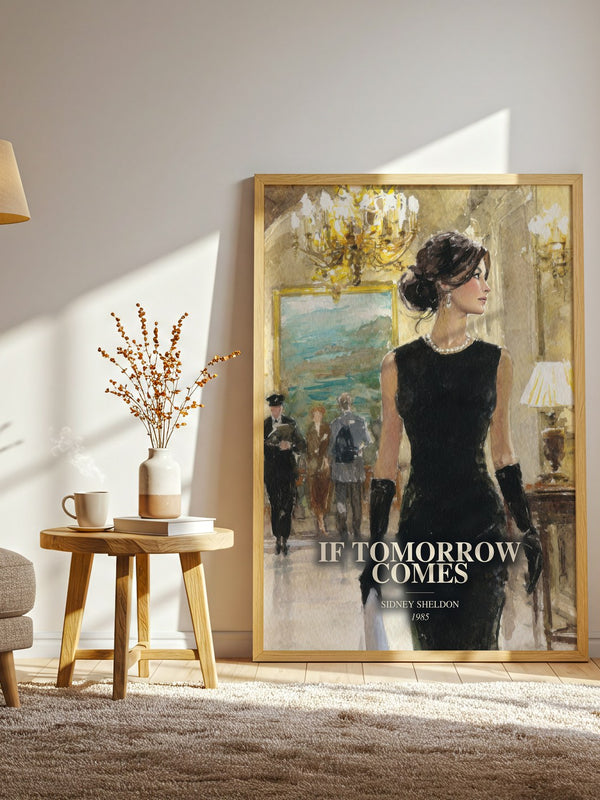 If Tomorrow Comes watercolour print in frame leaning in hallway – thriller wall art
