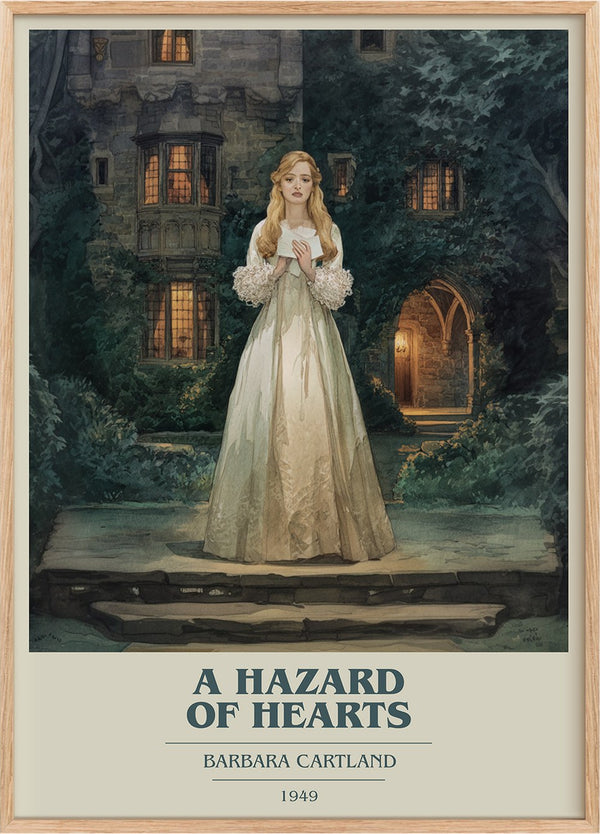 A Hazard of Hearts Book Cover Poster by Barbara Cartland