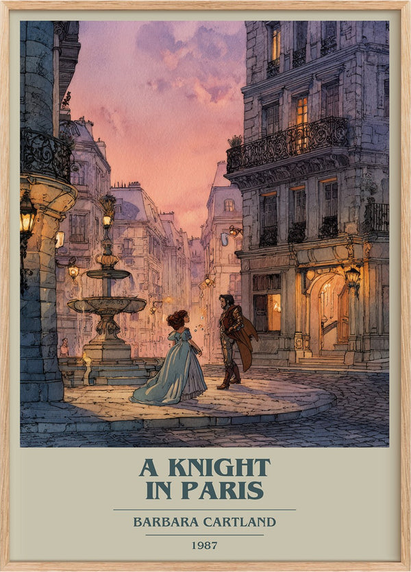 A Knight in Paris Book Cover Poster by Barbara Cartland