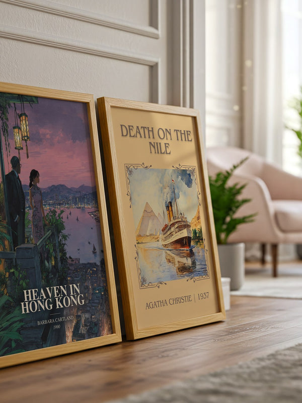 Heaven In Hong Kong watercolour print framed by window – literary home decor