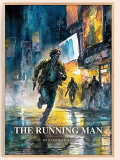 The Running Man Book Watercolour Illustration by Richard Bachman