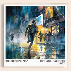 The Running Man Literary Art Print by Richard Bachman