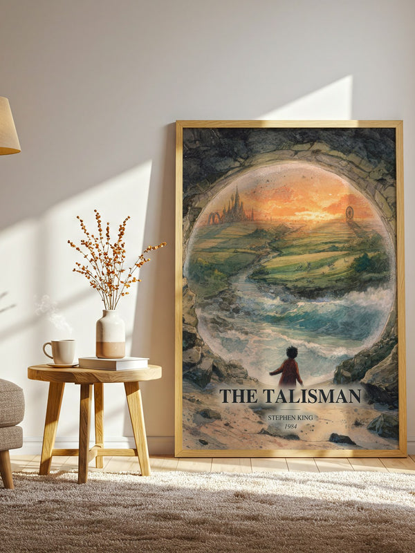 The Talisman watercolour print in frame leaning in hallway – fantasy wall art