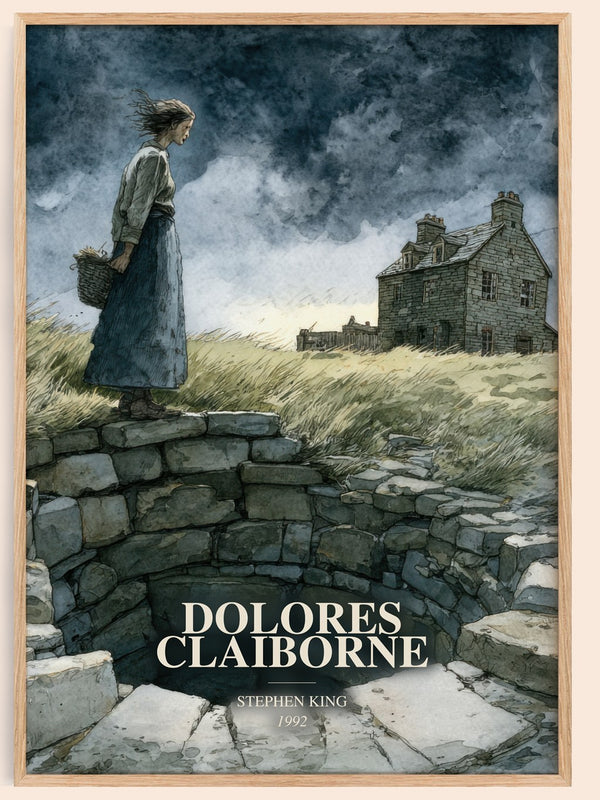 Dolores Claiborne watercolour book poster by Stephen King – framed literary art print