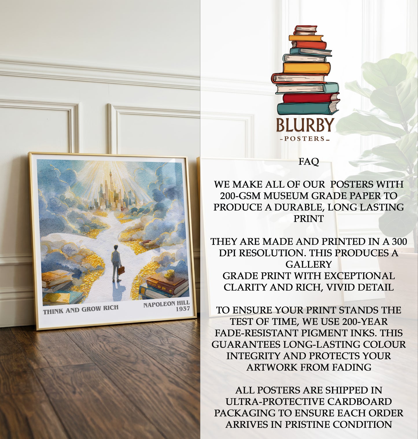 Think and Grow Rich Literary Art Print by Napoleon Hill