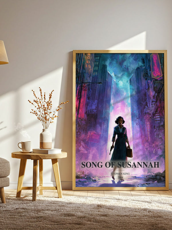 Song Of Susannah watercolour print in frame leaning in hallway – fantasy wall art