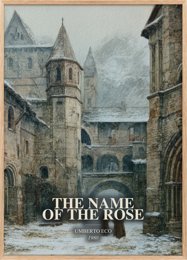 The Name Of The Rose Book Watercolour Illustration by Umberto Eco