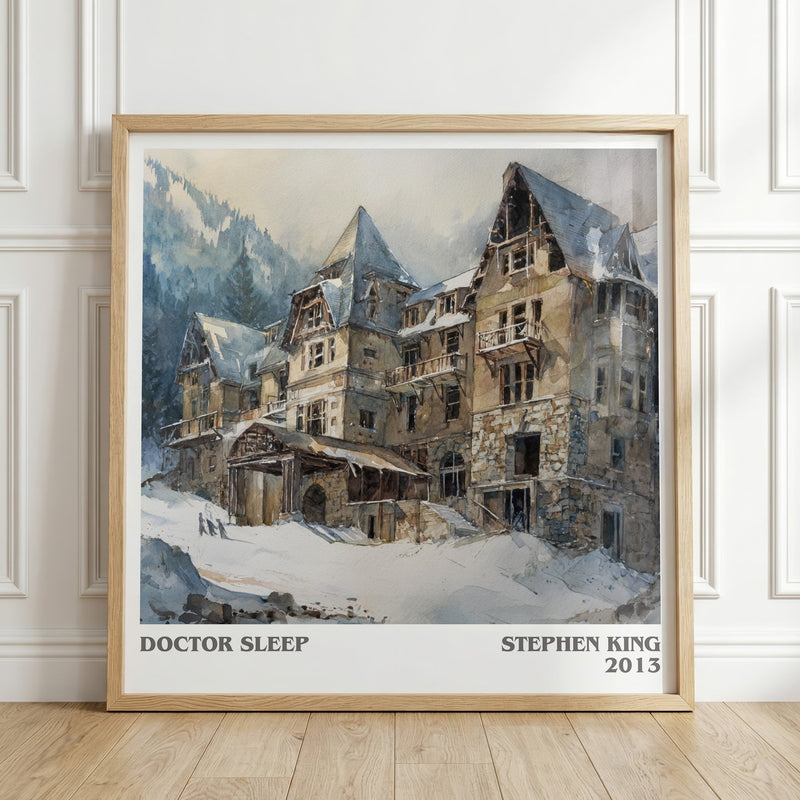 Doctor Sleep literary print in frame leaning in hallway – horror wall art