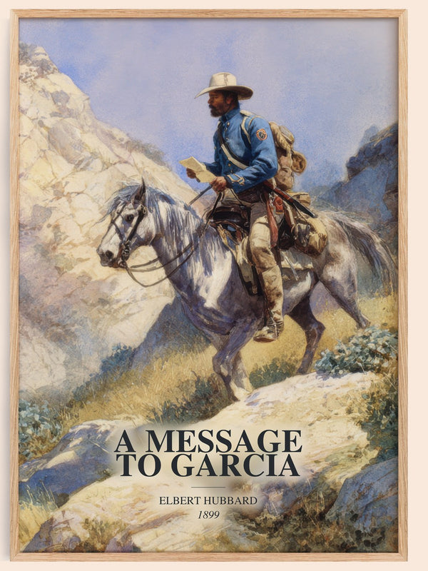 A Message To Garcia watercolour book poster by Elbert Hubbard – framed literary art print