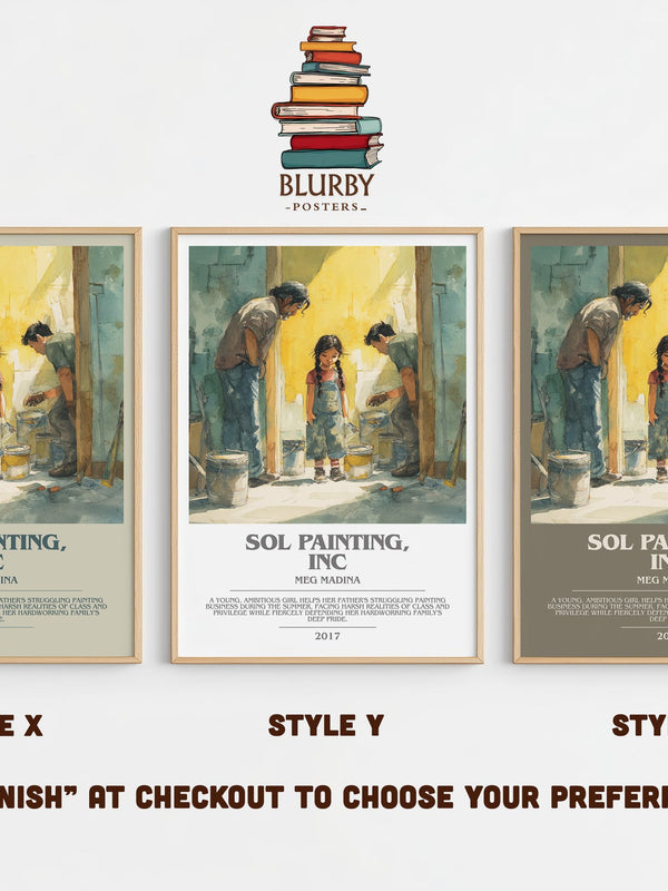 Sol Painting, Inc bookish print in frame leaning in hallway – non fiction wall art