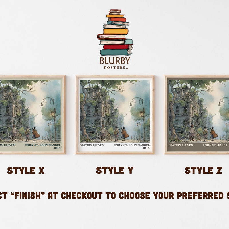 Station Eleven literary print in frame leaning in hallway – literary fiction wall art