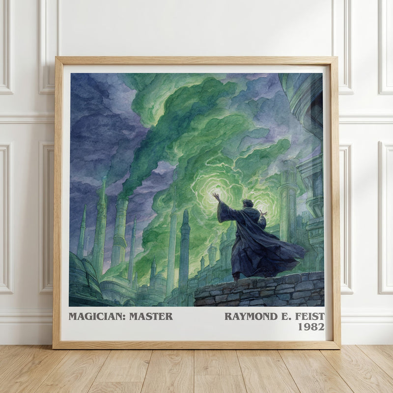 Magician: Master literary print in frame leaning in hallway – fantasy wall art