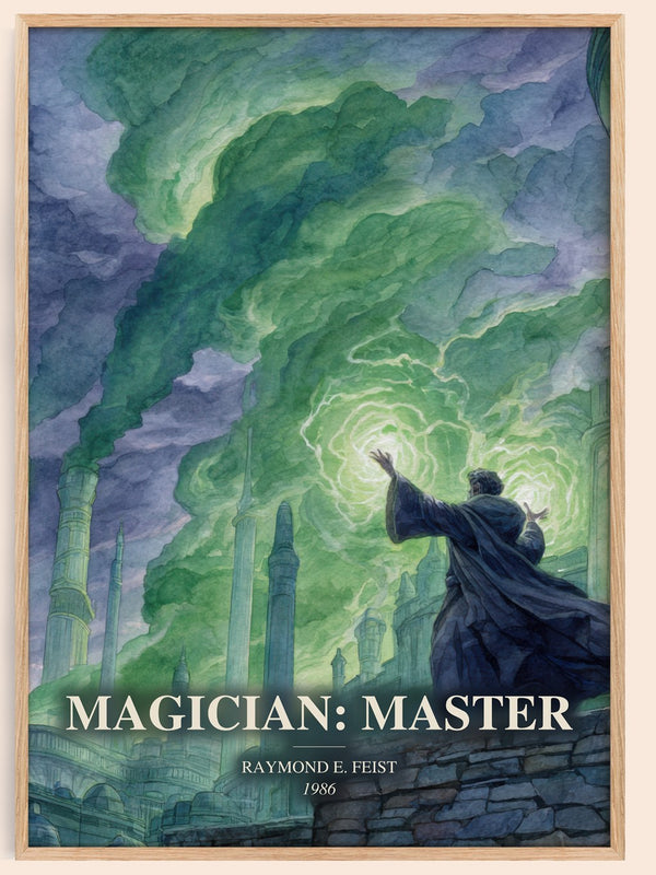 Magician: Master watercolour book poster by Raymond E. Feist – framed literary art print
