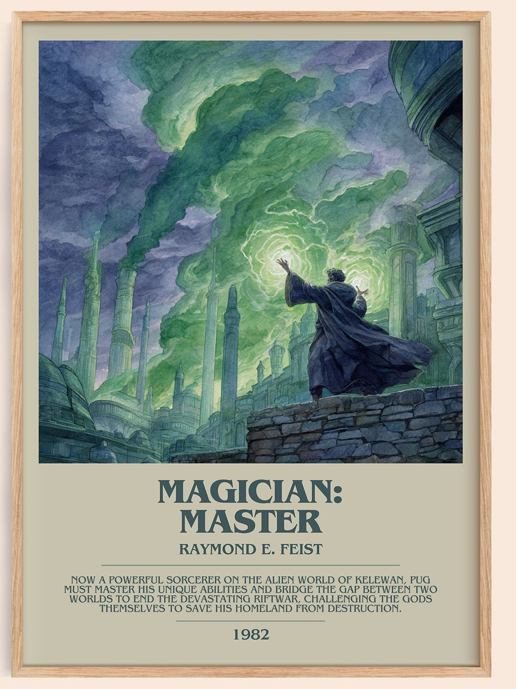 Magician: Master bookish book poster by Raymond E. Feist – framed literary art print