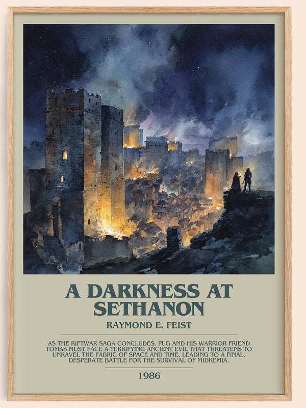 A Darkness at Sethanon bookish book poster by Raymond E. Feist – framed literary art print