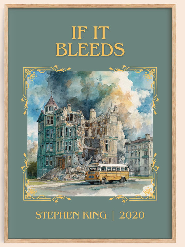 If It Bleeds classic book art book poster by Stephen King – framed literary art print