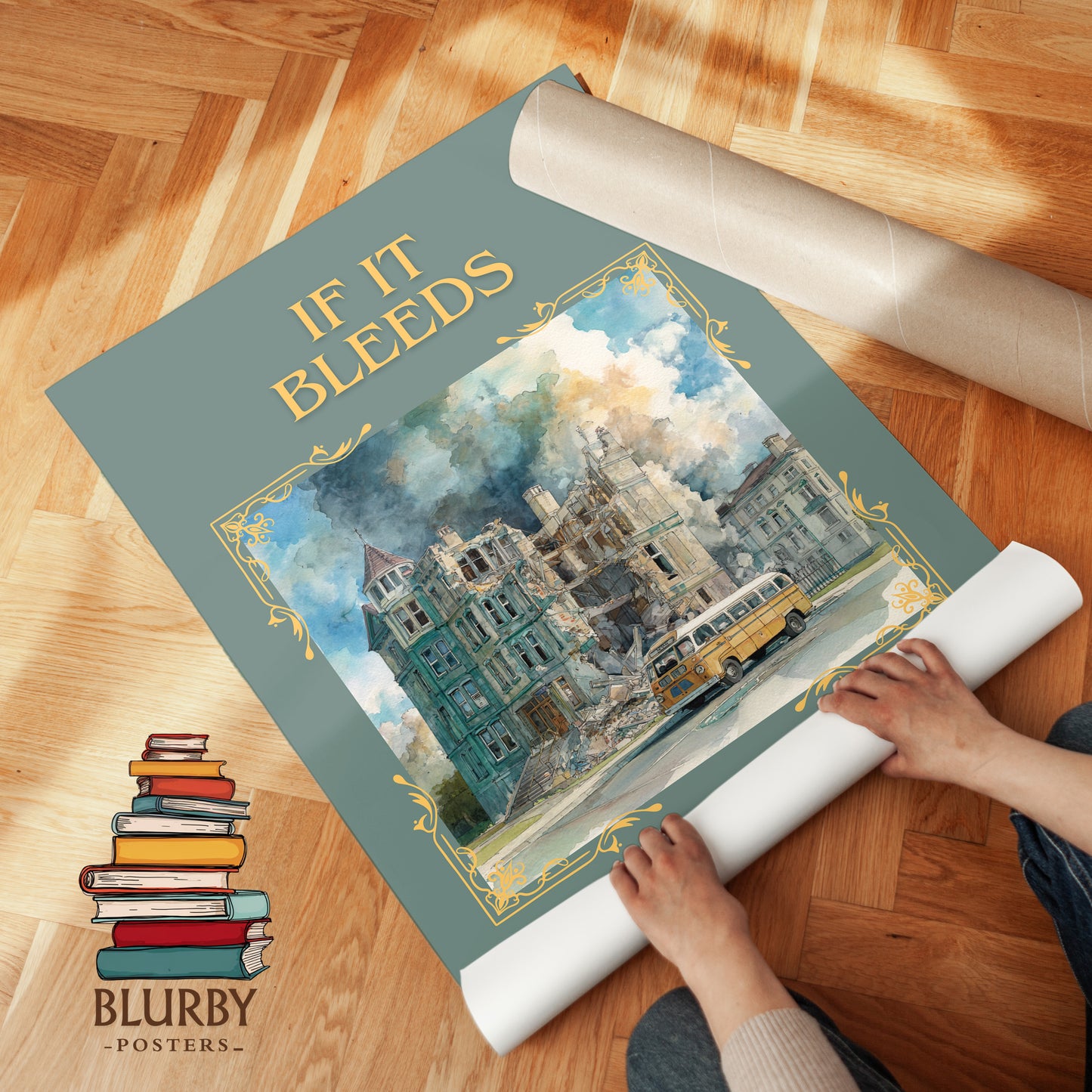 If It Bleeds classic book art print on bookshelf – Stephen King fan gift