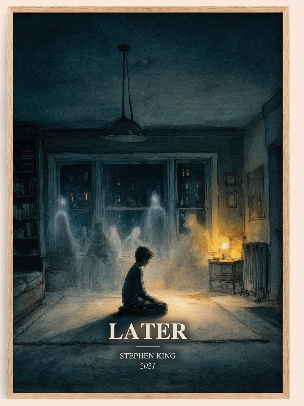 Later watercolour book poster by Stephen King – framed literary art print