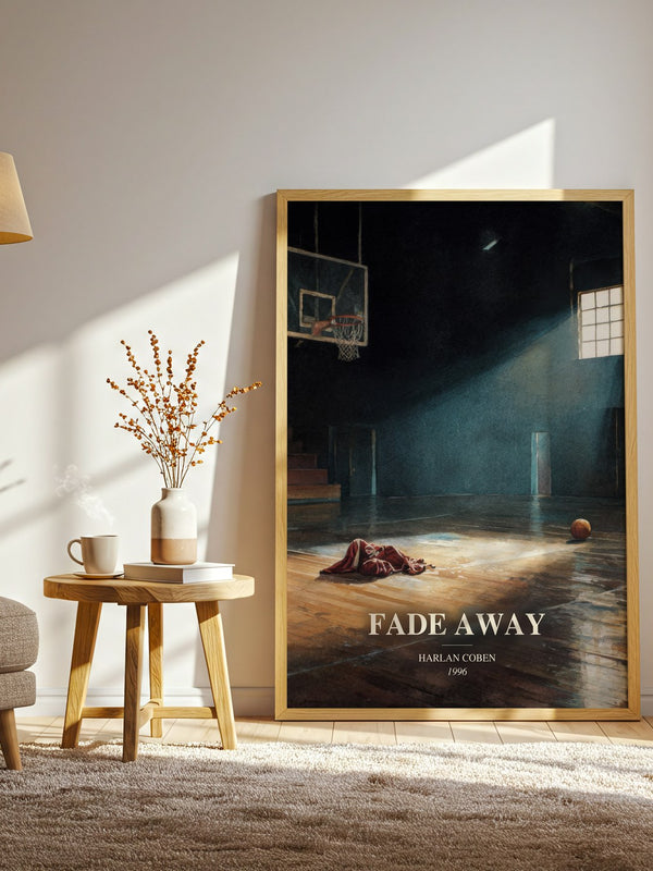 Fade Away watercolour print in frame leaning in hallway – mystery wall art
