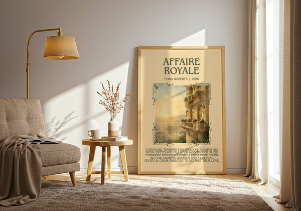 Affaire Royale minimalist print in frame leaning in hallway – romance wall art