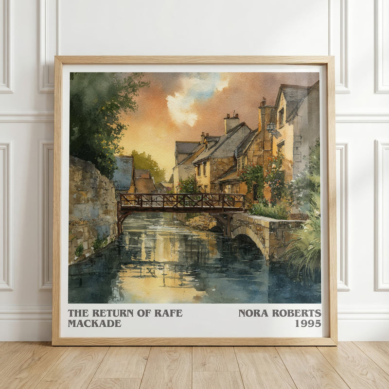 The Return of Rafe MacKade literary print in frame leaning in hallway – romance wall art