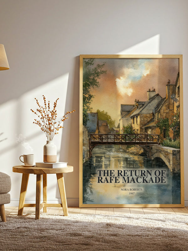 The Return Of Rafe Mackade watercolour print in frame leaning in hallway – romance wall art